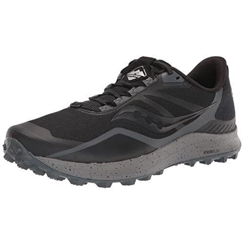 Saucony Men`s Core Peregrine 12 Trail Running Shoe Black/charcoal 11