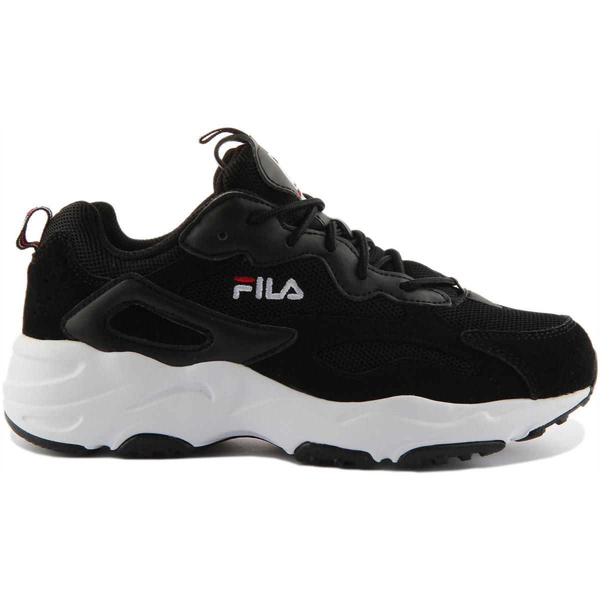 Fila Ray Tracer Womens Lace Up Athletic Sneakers In Black Size US 5 - 11