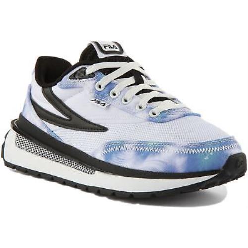 Fila Renno Tie Dye Womens Lace Up Chunky Sneakers In White Blue Size US 5 - 11