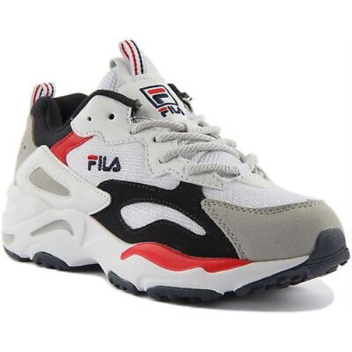 Fila Ray Tracer Womens Lace Up Sports Low Sneakers In Grey Black Size US 5 - 11