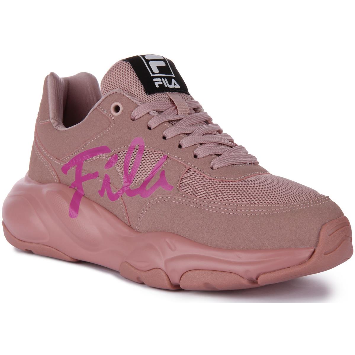 Fila Astro Low Chunky Lace Up Side Logo Suede Mesh Sneaker Light Pink US 4 - 13 LIGHT PINK