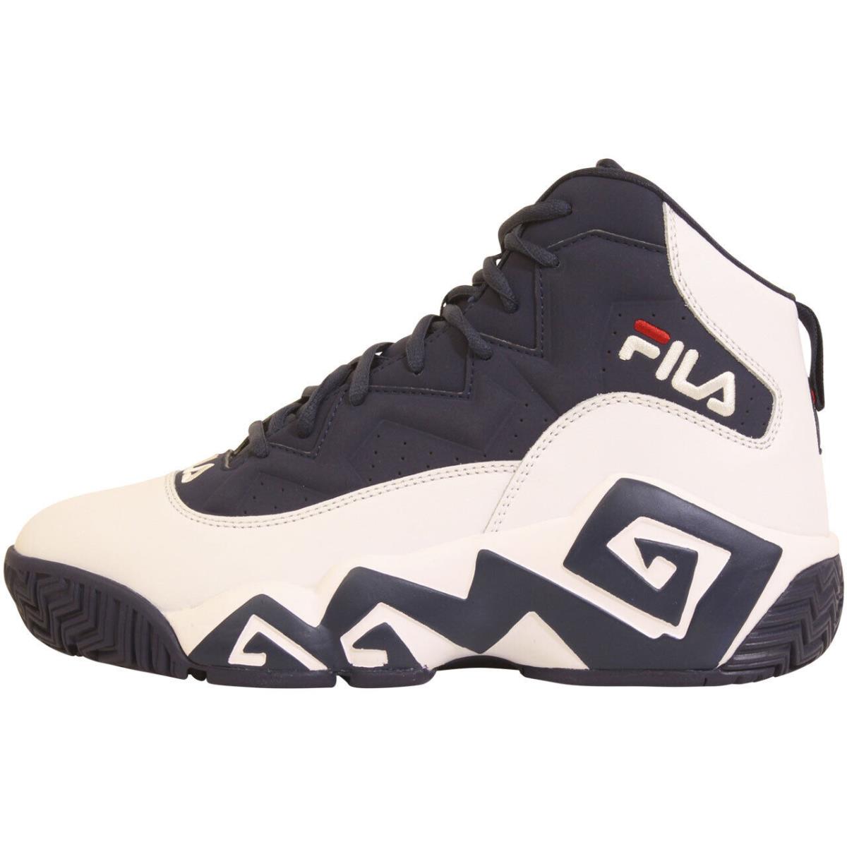 Fila Men`s MB Sneakers High Top White/navy/red Sz: 10 1BM00511