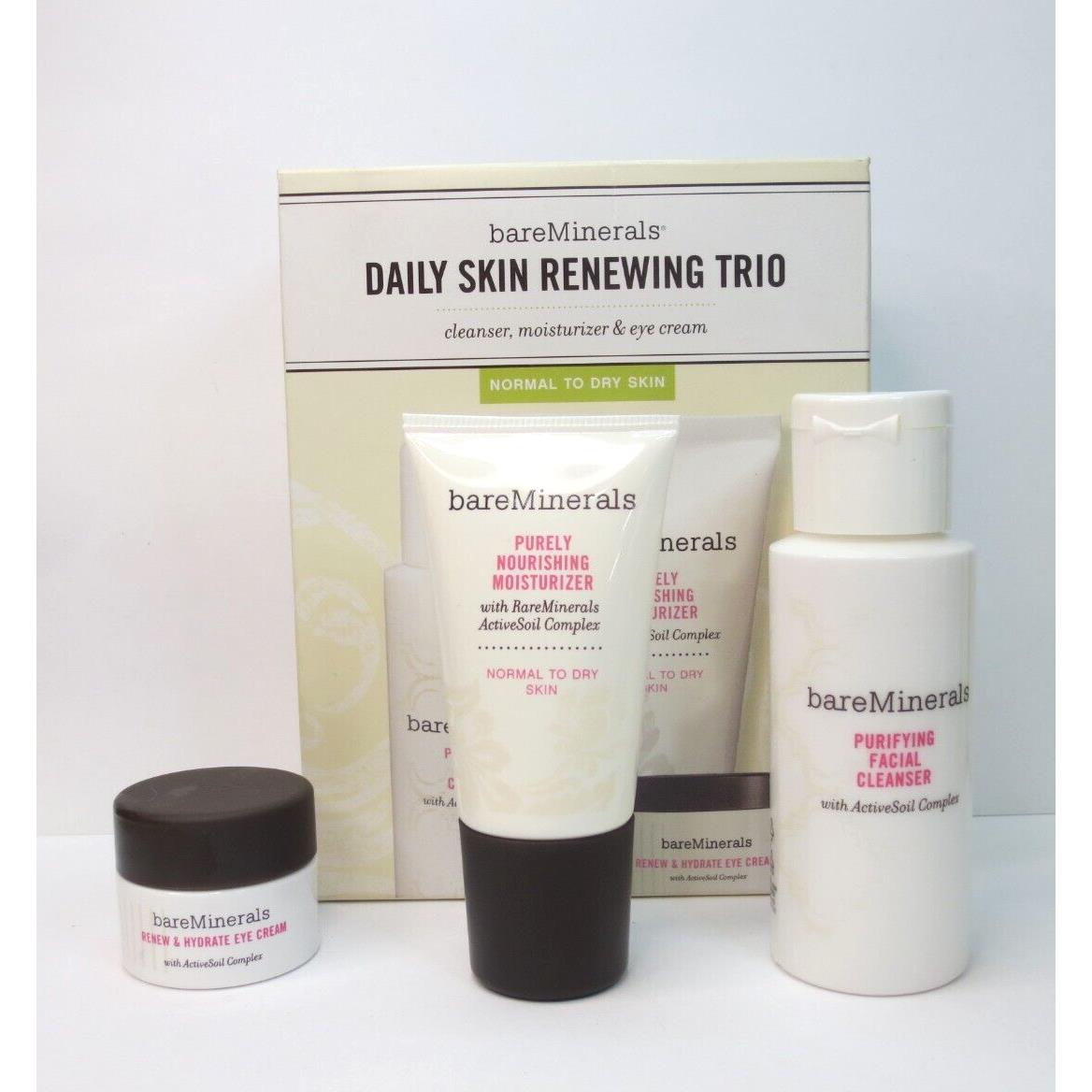 Bareminerals Daily Skin Renewing Trio- Cleanser Moisturizer Eye Cream