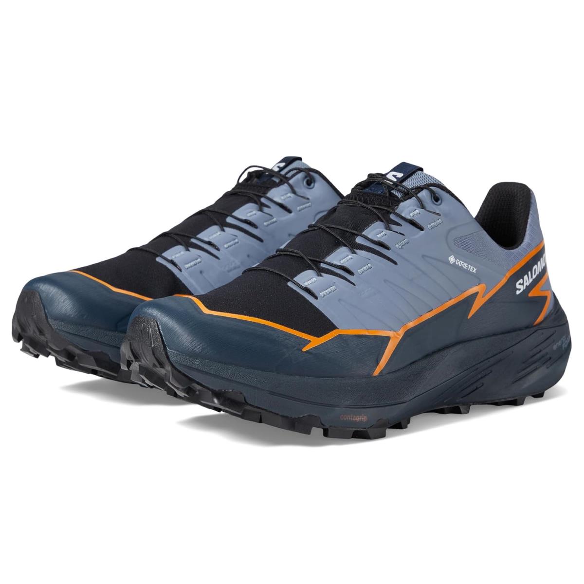 Man`s Sneakers Athletic Shoes Salomon Thundercross Gore-tex Flint Stone/Carbon/Orange Pepper