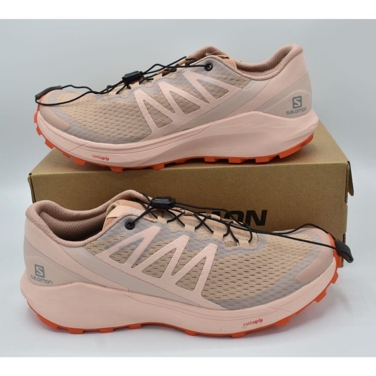 Salomon Womens Size 10.5 Sense Ride 4 Sirocco Peachy Keen Trail Running Sneakers