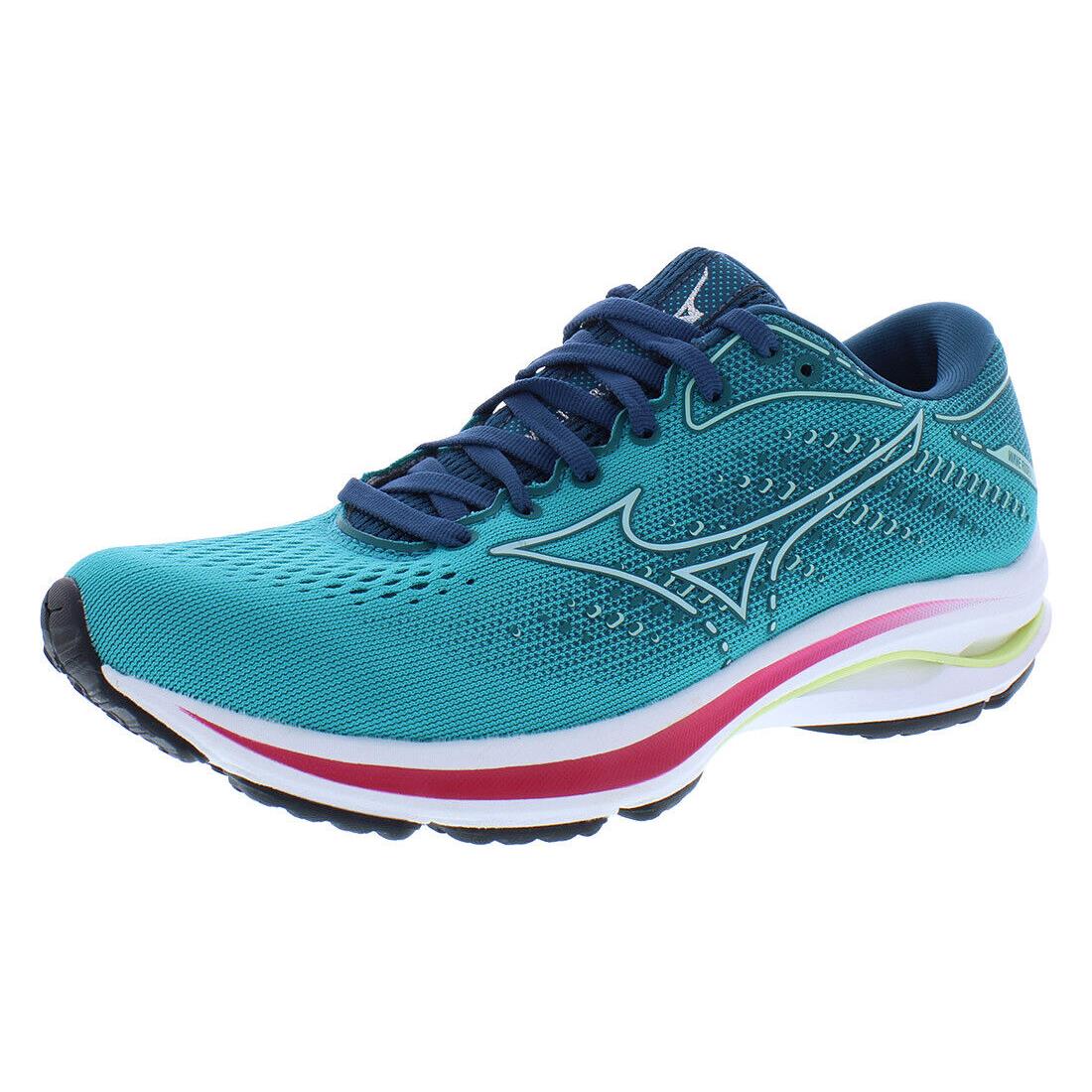 Mizuno Wave Rider Womens Shoes Size 7 Color: Turquoise/pink/yellow/white - Turquoise/Pink/Yellow/White, Main: Turquoise