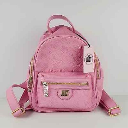 Juicy Couture Royal Sport Mini Backpack Flamingo Deboss Gold Hardware Crown