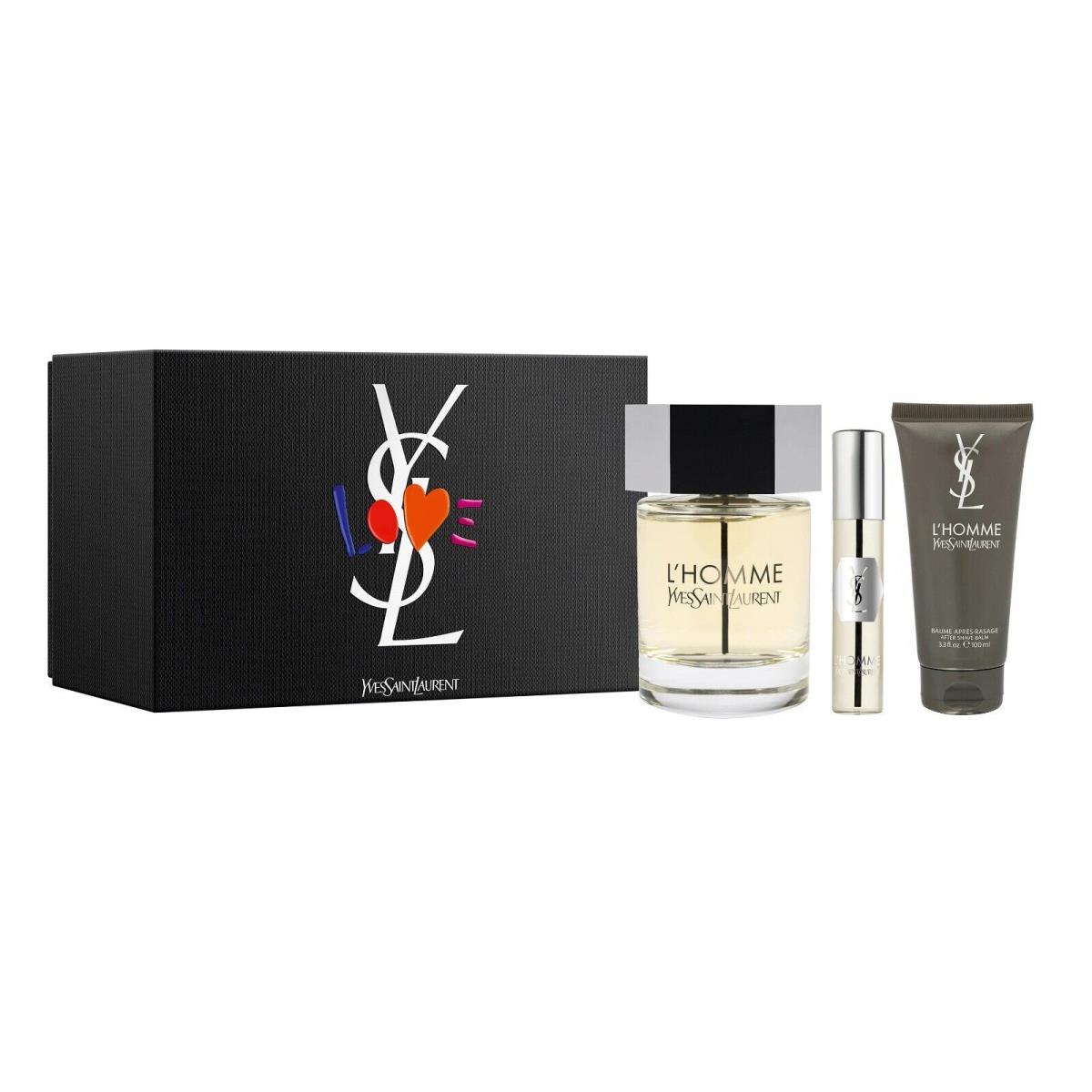 L`homme by Yves Saint Laurent Edt Spray For Men 3.3oz 3pc Gift Box