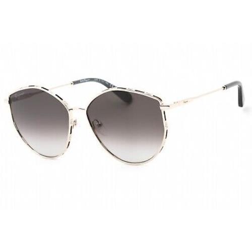 Salvatore Ferragamo SF264S 785 Sunglasses Rose Gold Gray Frame Grey Gradient