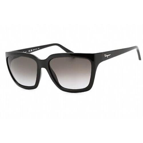 Salvatore Ferragamo SF1018S 001 Sunglasses Black Frame Grey Gradient Lenses 59mm