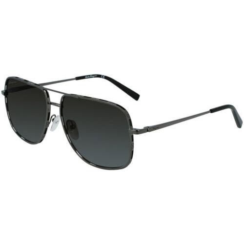 Salvatore Ferragamo Men`s Dark Ruthenium Navigator Sunglasses SF278S 069 Italy