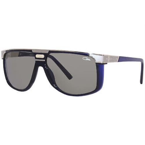 Cazal Legends 673 002 Sunglasses Men`s Night Blue Silver/grey Lenses Pilot 61-mm