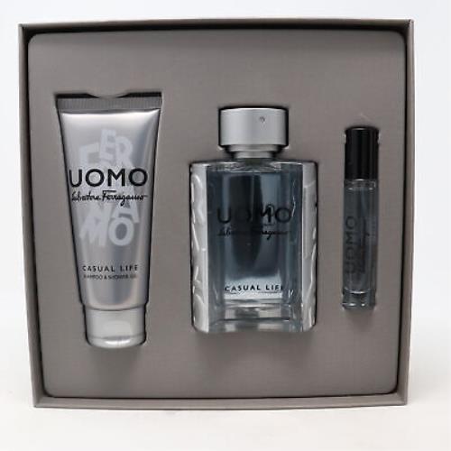 Salvatore Ferragamo Uomo Casual Life Eau De Toilette 3-Pcs Set /