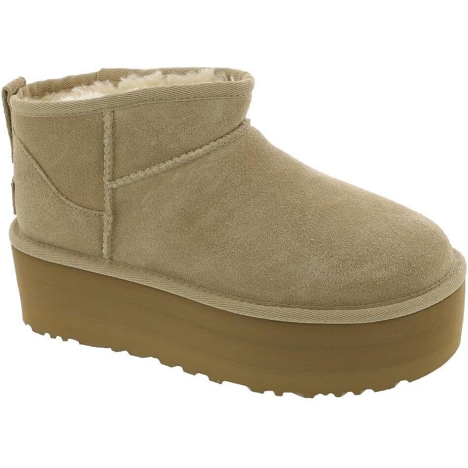 Women`s Shoes Ugg Classic Ultra Mini Platform Ankle Boots 1135092 Sand - Beige