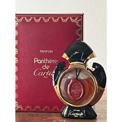 Panthere de Cartier Pure Parfum Spray 1 oz/30ml Vtg 1987 Boxed Low-fill Read AD