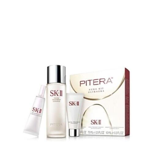 Pitera Aura Kit by Sk-ii For Unisex - 3 Pc 2.5 oz Facial Treatment Essence 0.5