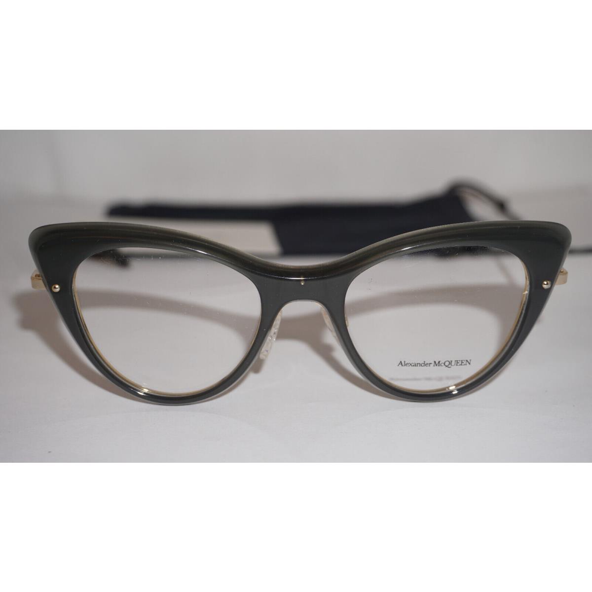 Alexander Mcqueen Eyeglasses Cateye Dark Grey Gold AM00236O 001 48 20 140