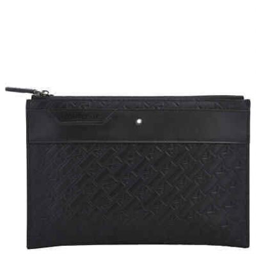 Montblanc Black Embossed Leather Mgram 4810 Medium Pouch 128622