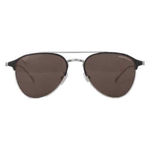 Montblanc Brown Square Men`s Sunglasses MB0190S 003 55 MB0190S 003 55