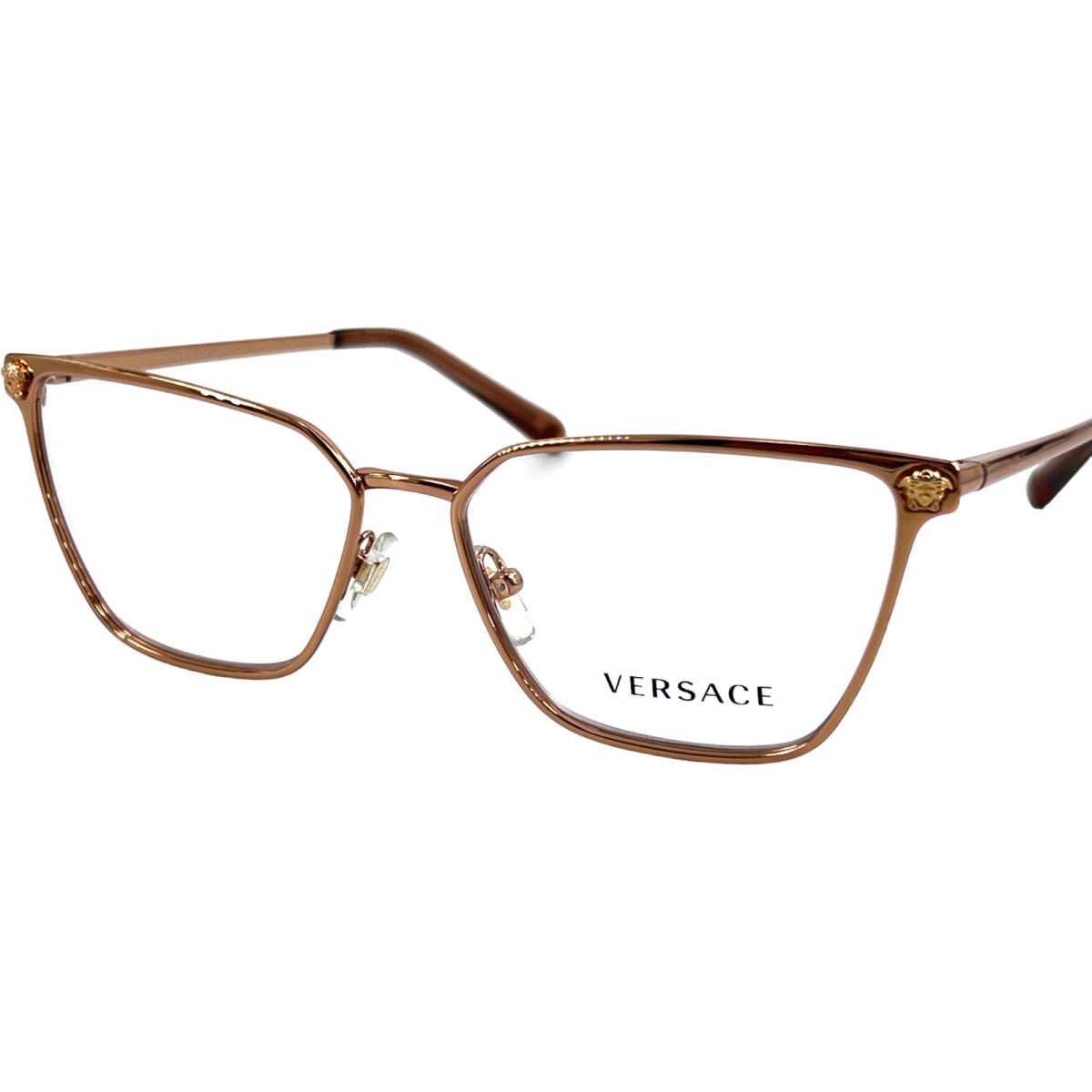 Versace VE1275 Women`s Metal Eyeglass Frame 1412 Rose Gold 54-15 Italy W/case