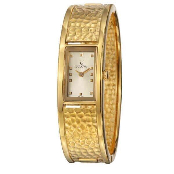 Bulova Women`s Cuff Champagne Dial Watch 97l108