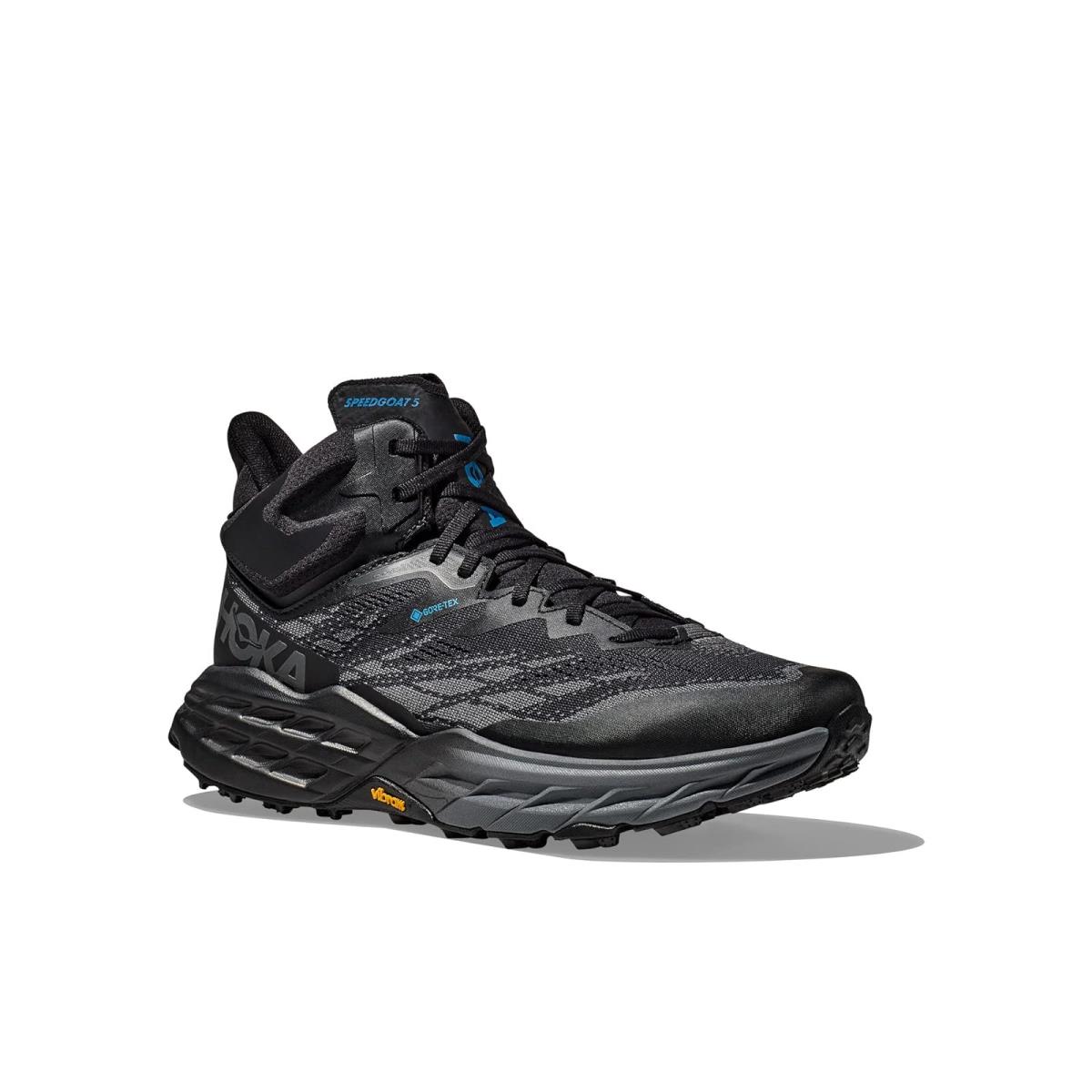 Man`s Sneakers Athletic Shoes Hoka Men`s Speedgoat 5 Mid Gtx Black/Black