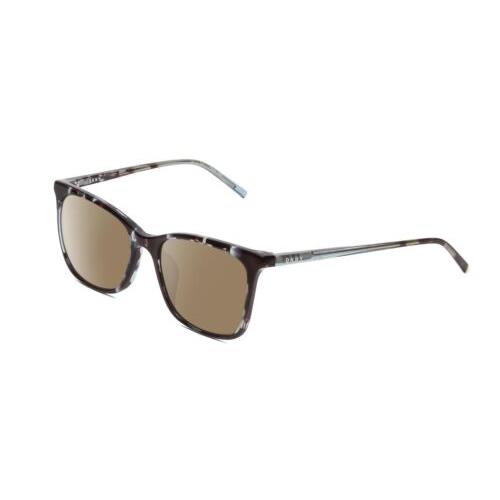 Dkny DK500S Women Cateye Polarized Sunglasses in Teal Blue Crystal Tortoise 54mm Amber Brown Polar