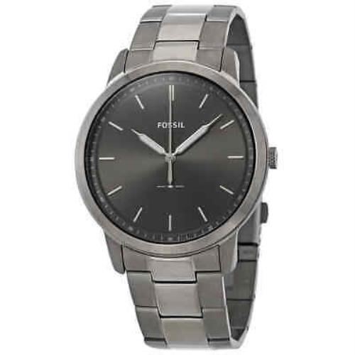 Fossil The Minimalist 3H Grey Dial Two-tone Men`s Watch FS5459 - Dial: Grey, Band: Two-tone (Grey-plated and Antique Silver-tone), Bezel: Grey-plated