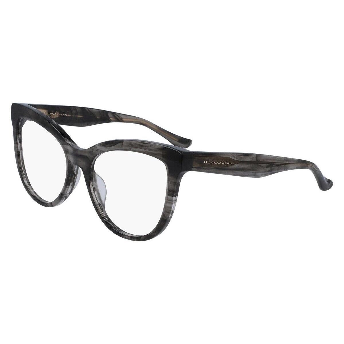 Donna Karan DO5000 Eyeglasses Women Black Horn Cat Eye 52mm