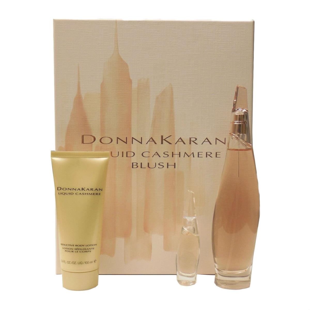 Donna Karan Liquid Cashmere Blush 3 Piece Gift Set Eau DE Parfum Spray 100ML