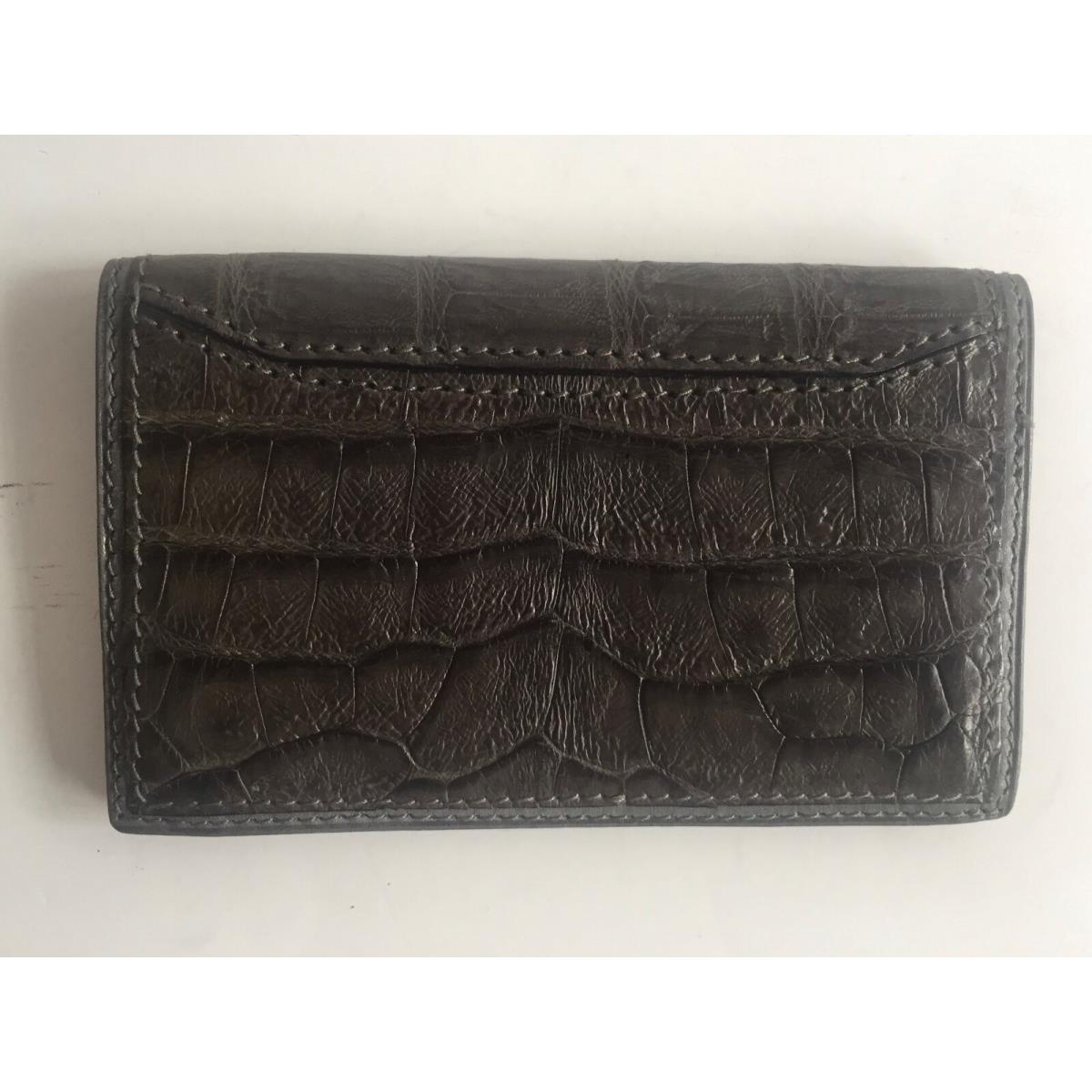 Donna Karan Collection Gray Crocodile Card Case