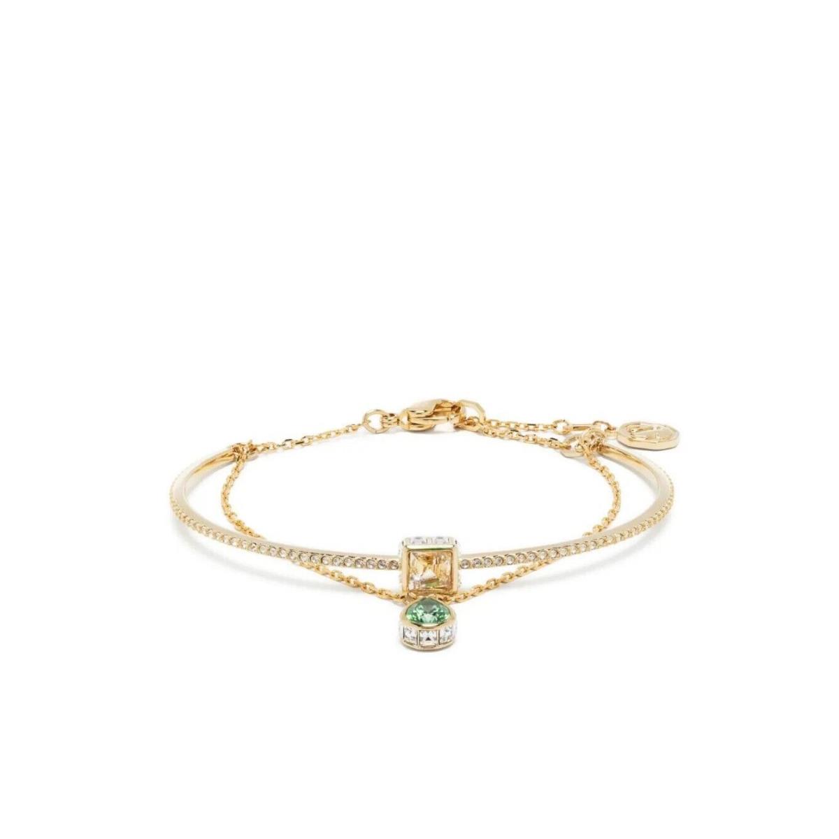 Swarovski 5662924 Gold Green Multi Chain Stilla Bangle Bracelet