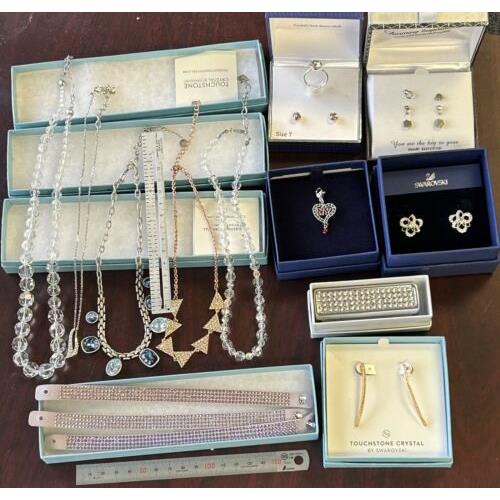 12pc Swarovski Women s Jewelry Lot Necklace Bracelet Earrings Ring