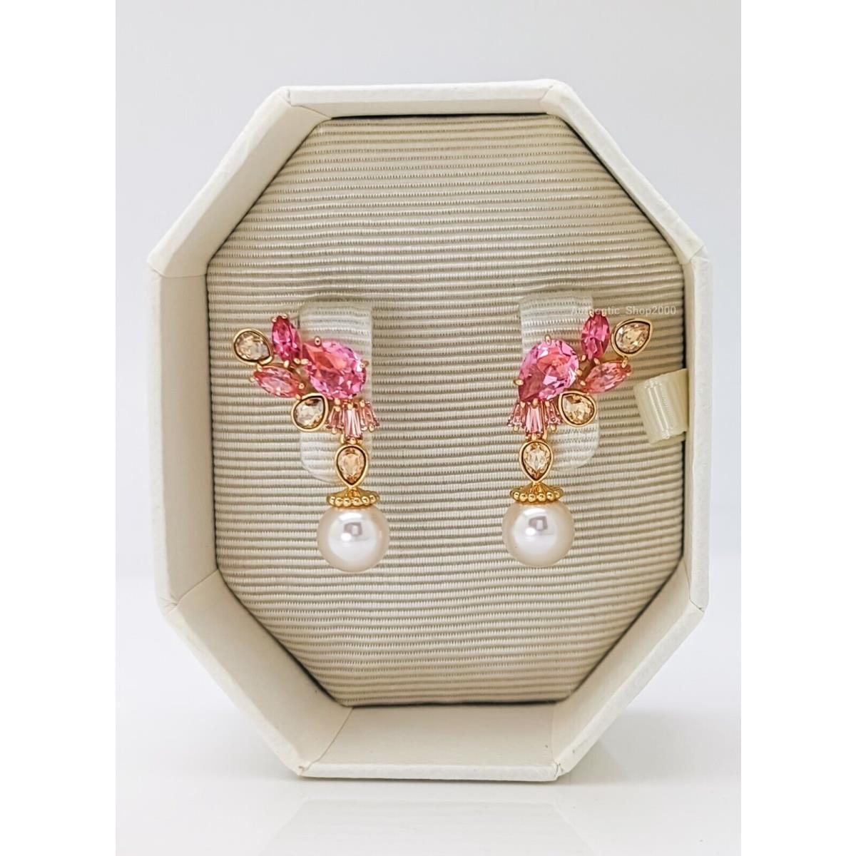 Swarovski Pink Cherry Blossom Pearl Gema Drop Earrings 5688486