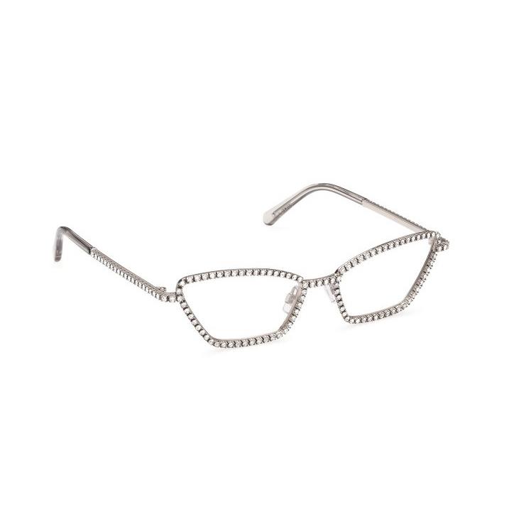 Swarovski SK 5421 016 Women Eyewear Optical Frame Silver / Crystals Cat Eye