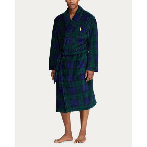 Men s Polo Ralph Lauren Plush Microfiber Robe S/m L/xl Blackwatch Plaid