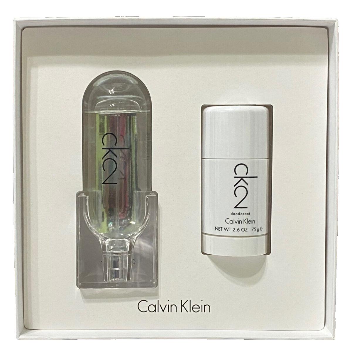 ck2 by Calvin Klein For Men or Women / Unisex 3.4 oz Edt Spray + Deo Stick