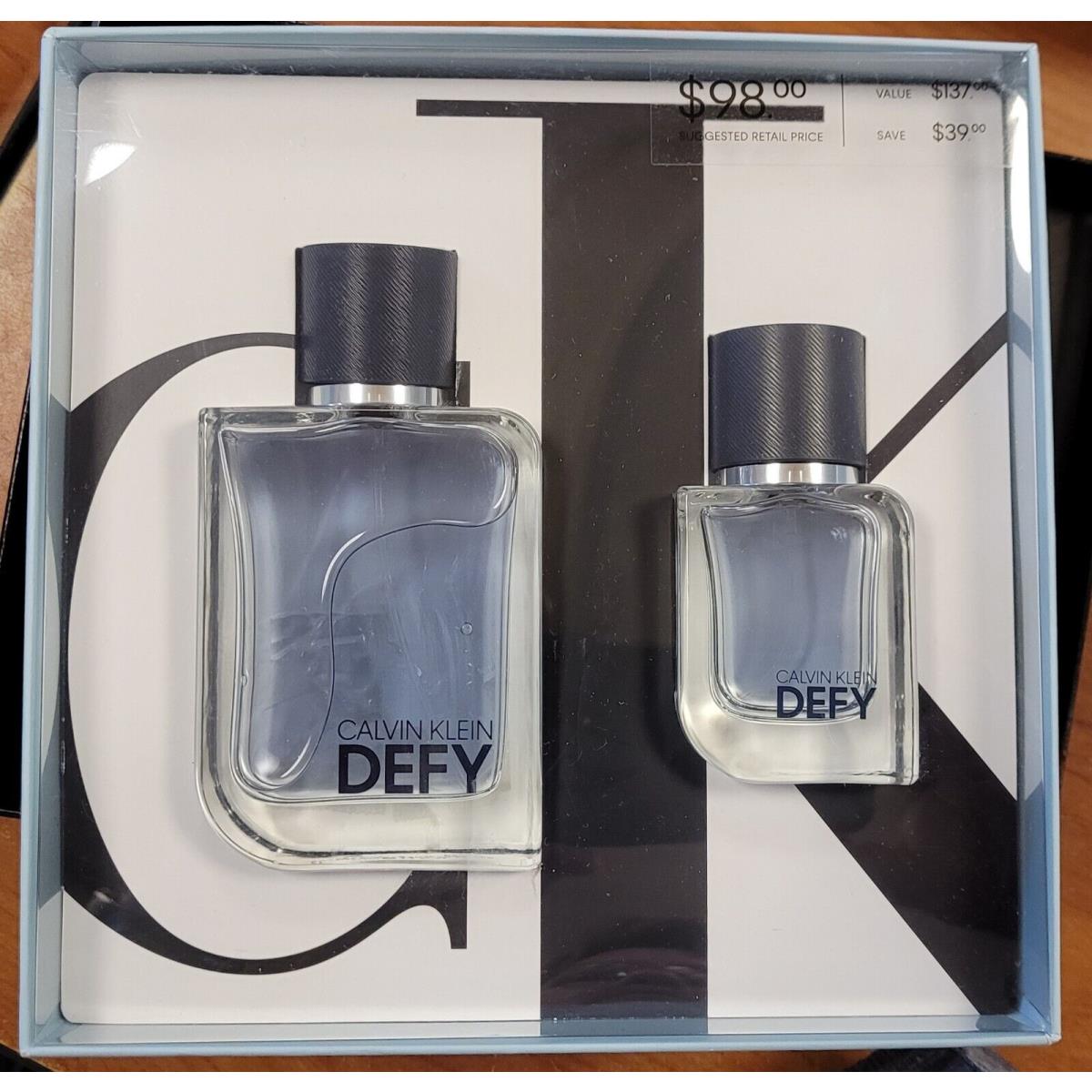 Calvin Klein CK Defy Cologne 3.3 oz Edt 100 ml Spray Set w/ 1 oz