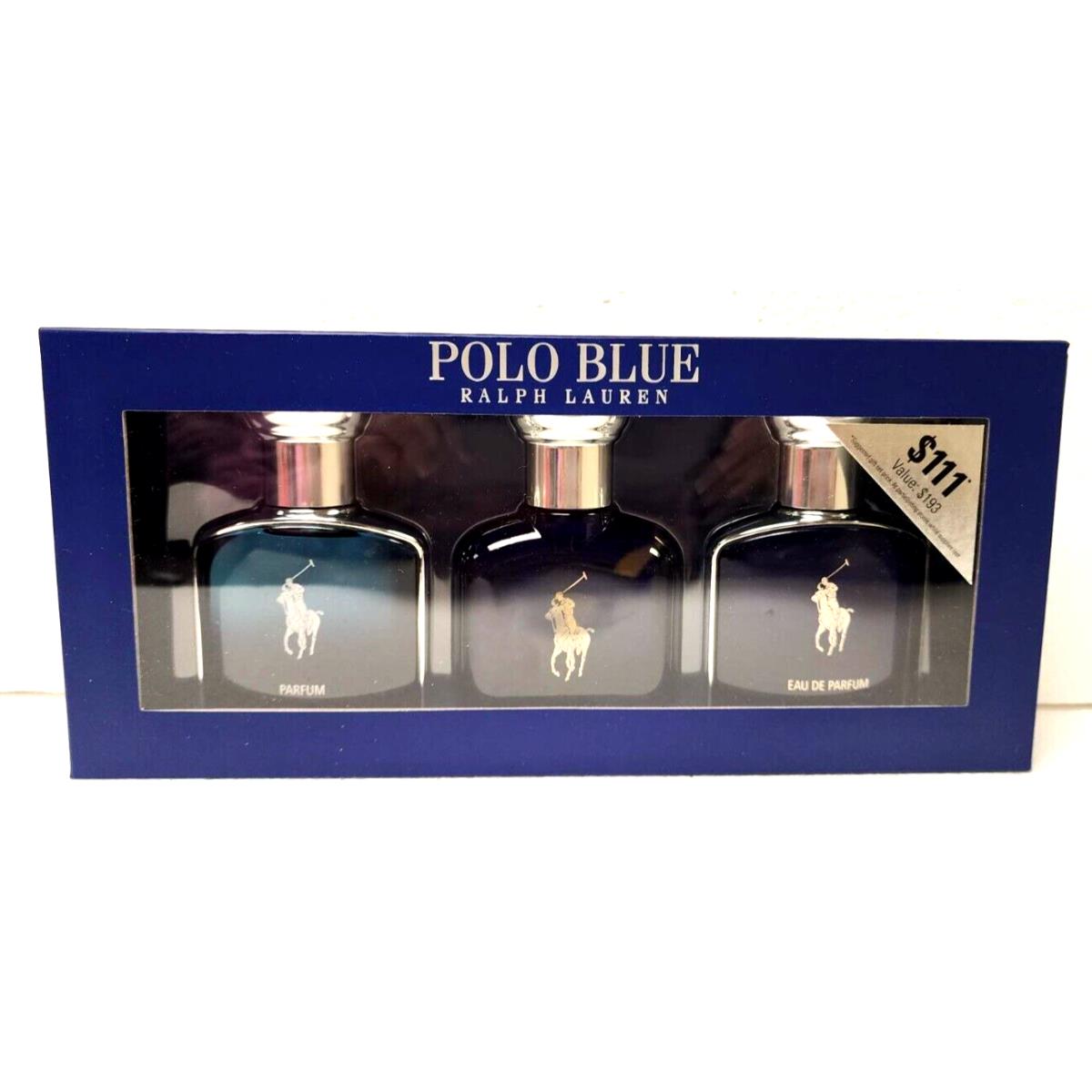 Ralph Lauren Polo Blue Set Men 3 Pcs 1.36 oz Edp Edt Parfum Spray