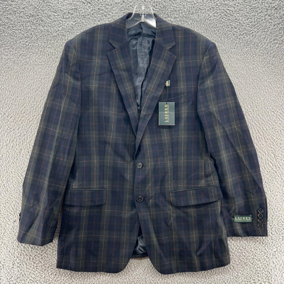 Ralph Lauren Blazer Mens 40R 2 Button Blackwatch Plaid Wool Sport Coat Jacket