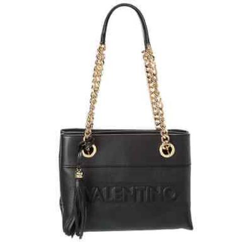 Valentino BY Mario Valentino Luisa Sauvage Leather Shoulder Bag Black
