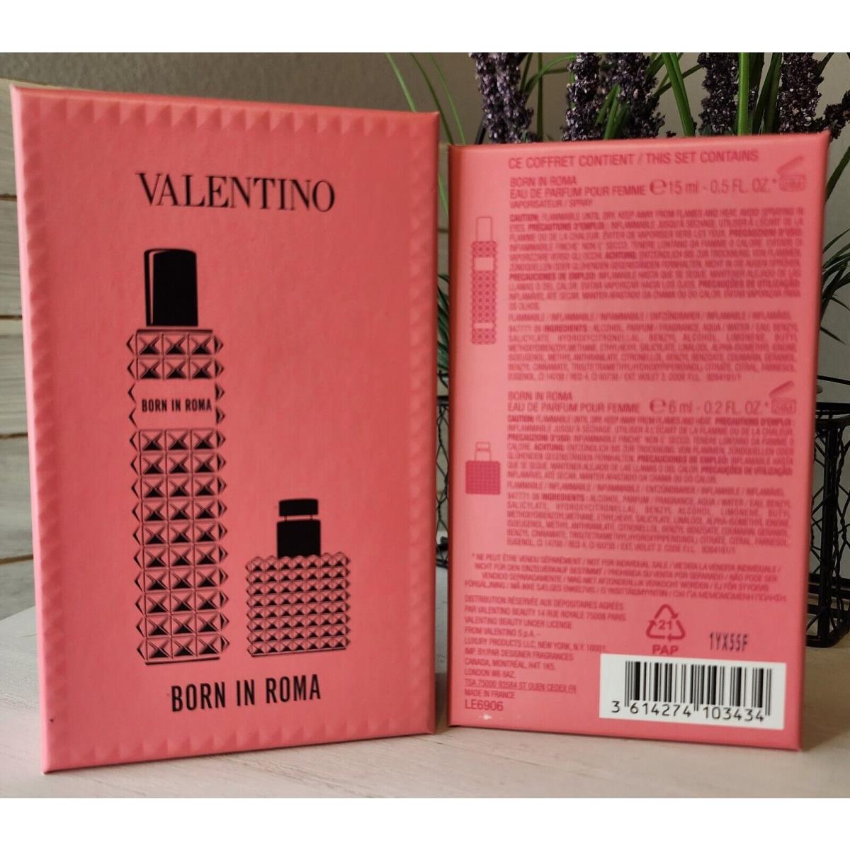 Valentino Born in Roma Donna Travel Spray+miniature Eau De Parfum Perfume Set