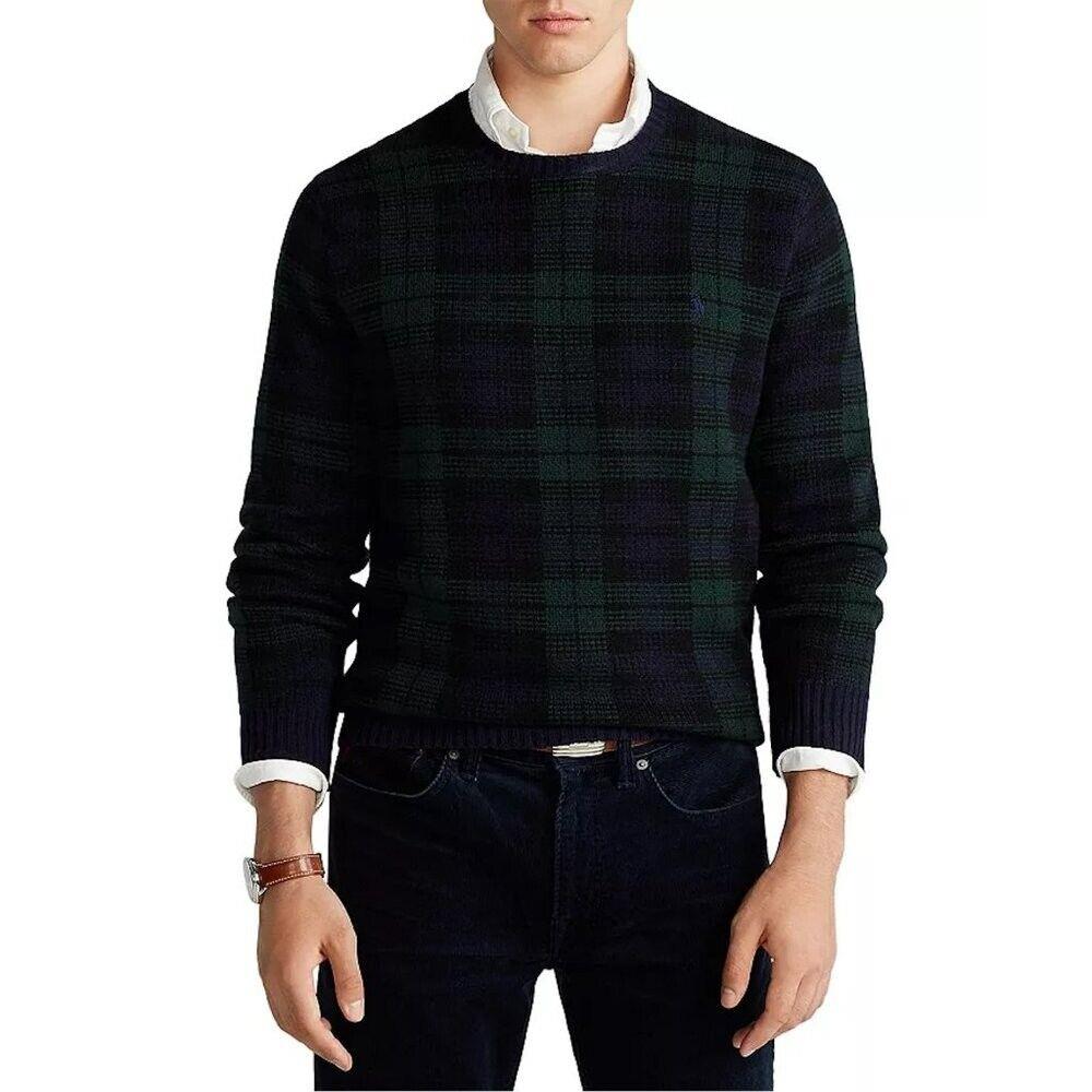 Polo Ralph Lauren Merino Wool Black Watch Tartan Sweater Size Xxl