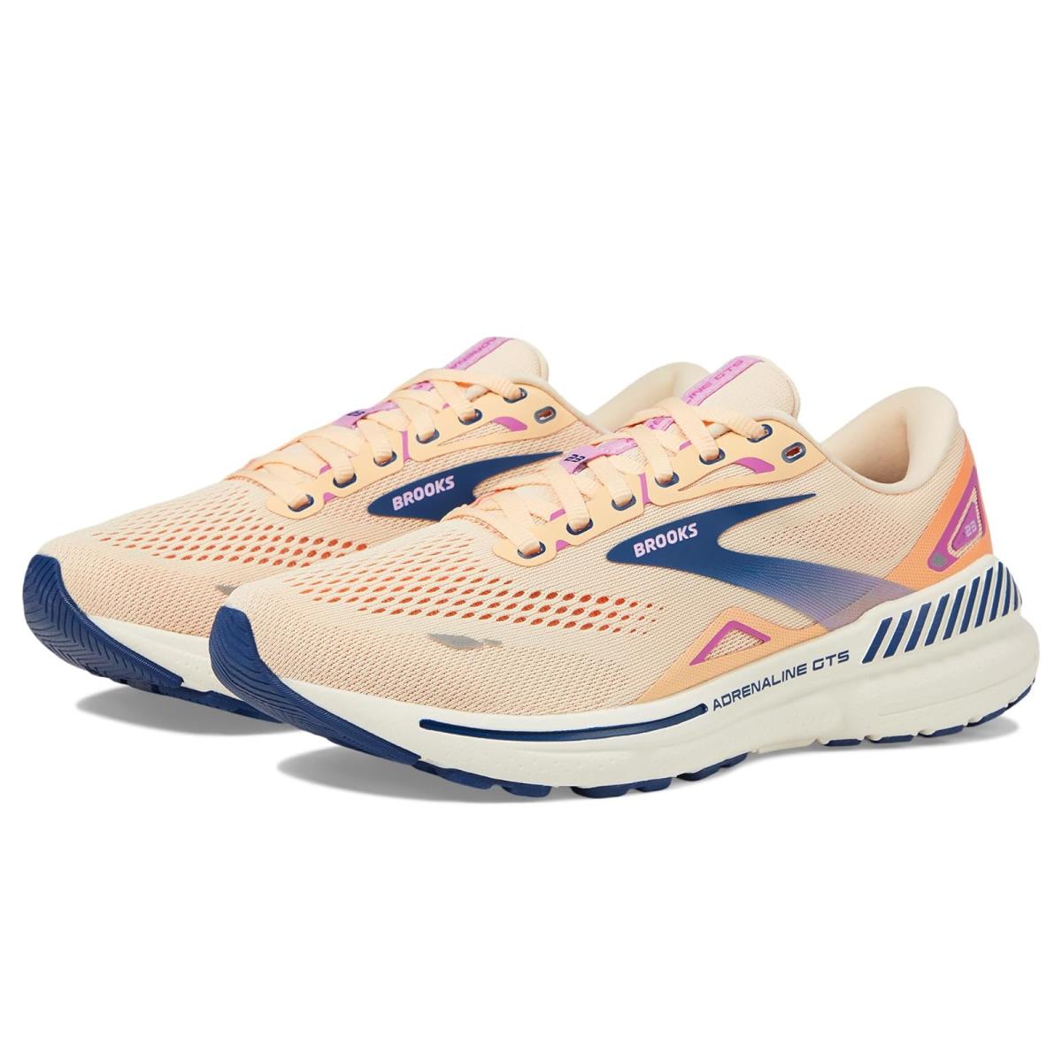 Woman`s Sneakers Athletic Shoes Brooks Women`s Adrenaline Gts 23 Apricot/Estate Blue/Orchid