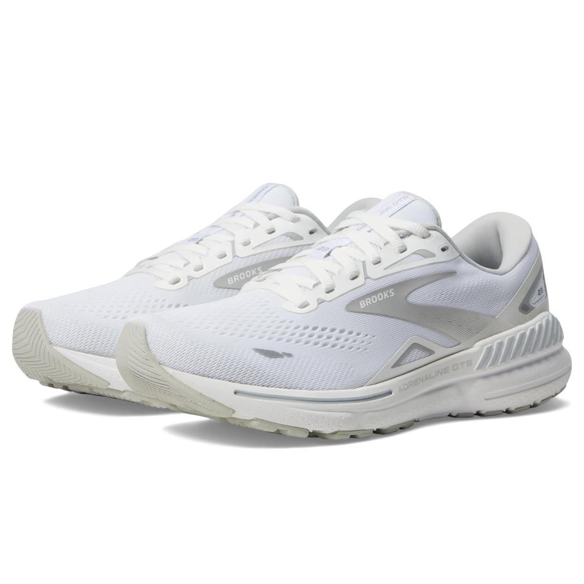 Woman`s Sneakers Athletic Shoes Brooks Women`s Adrenaline Gts 23 White/Oyster/Silver
