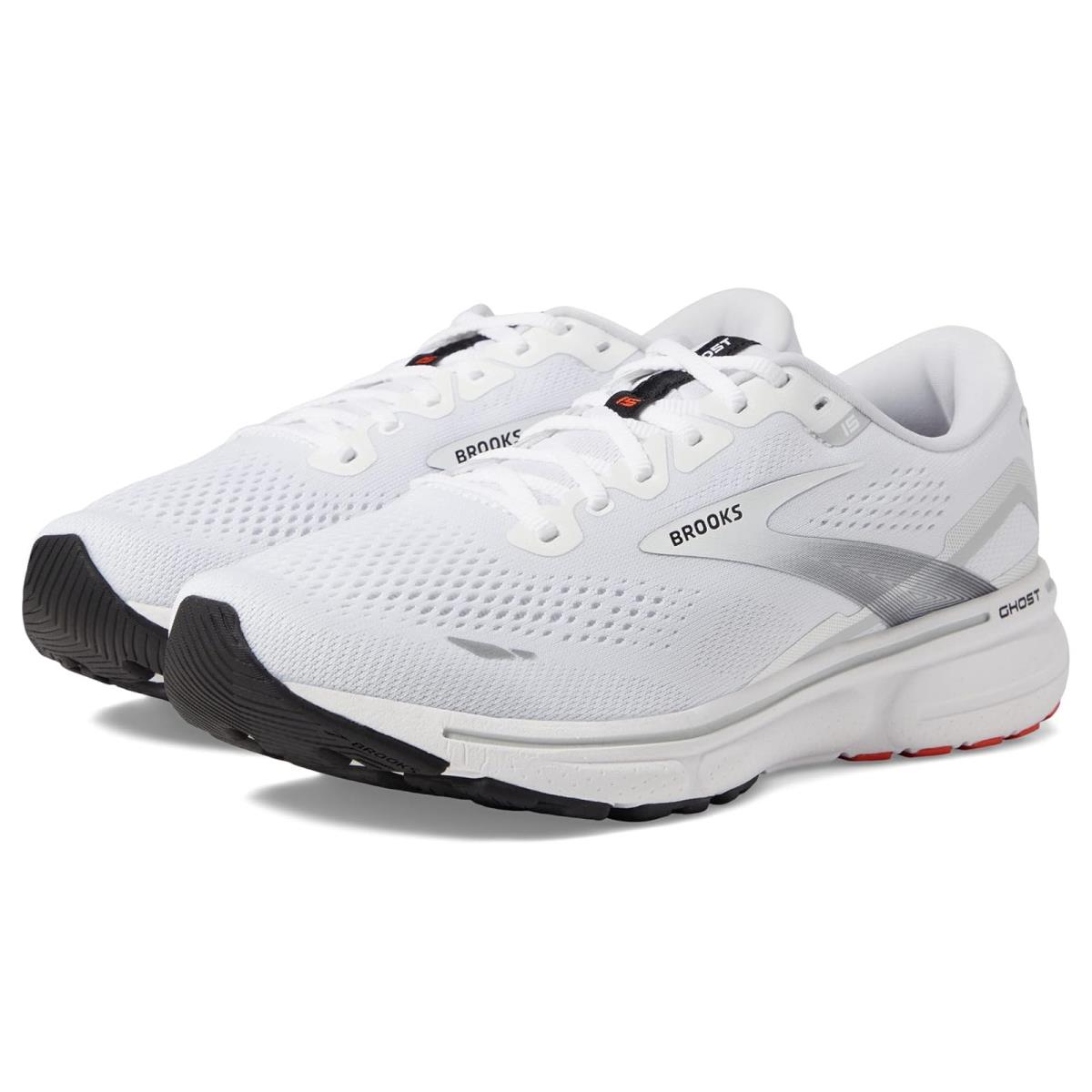 Man`s Sneakers Athletic Shoes Brooks Ghost 15 White/Black/Flame
