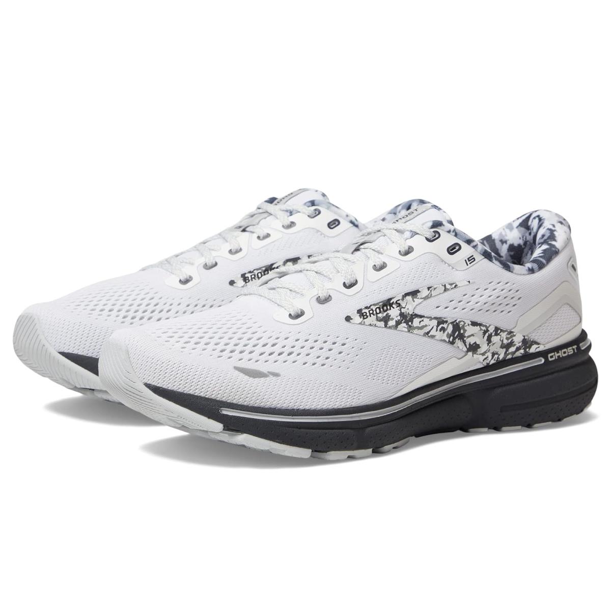 Man`s Sneakers Athletic Shoes Brooks Ghost 15 White/Ebony/Oyster