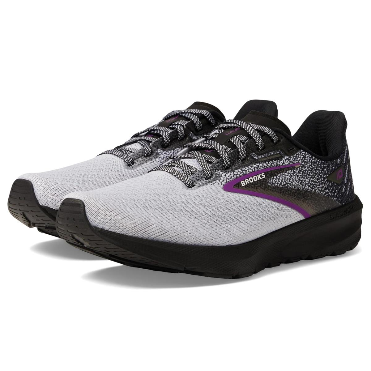 Woman`s Sneakers Athletic Shoes Brooks Launch 10 Black/White/Violet