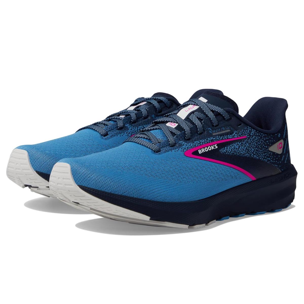 Woman`s Sneakers Athletic Shoes Brooks Launch 10 Peacoat/Marina Blue/Pink Glo