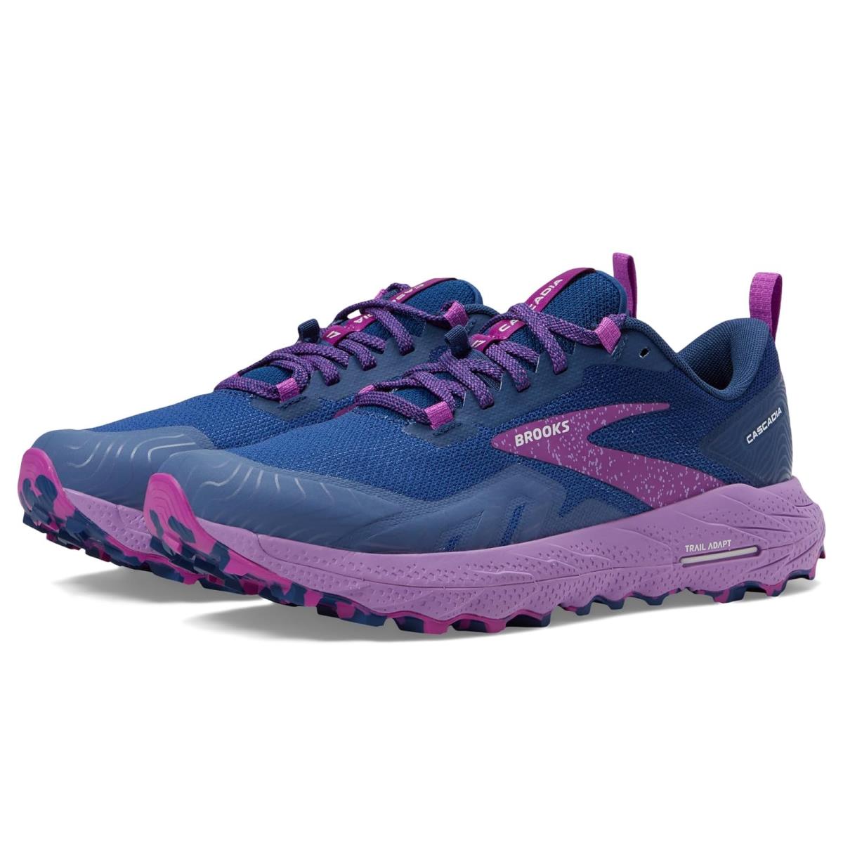 Woman`s Sneakers Athletic Shoes Brooks Cascadia 17 Navy/Purple/Violet